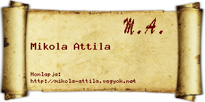 Mikola Attila névjegykártya